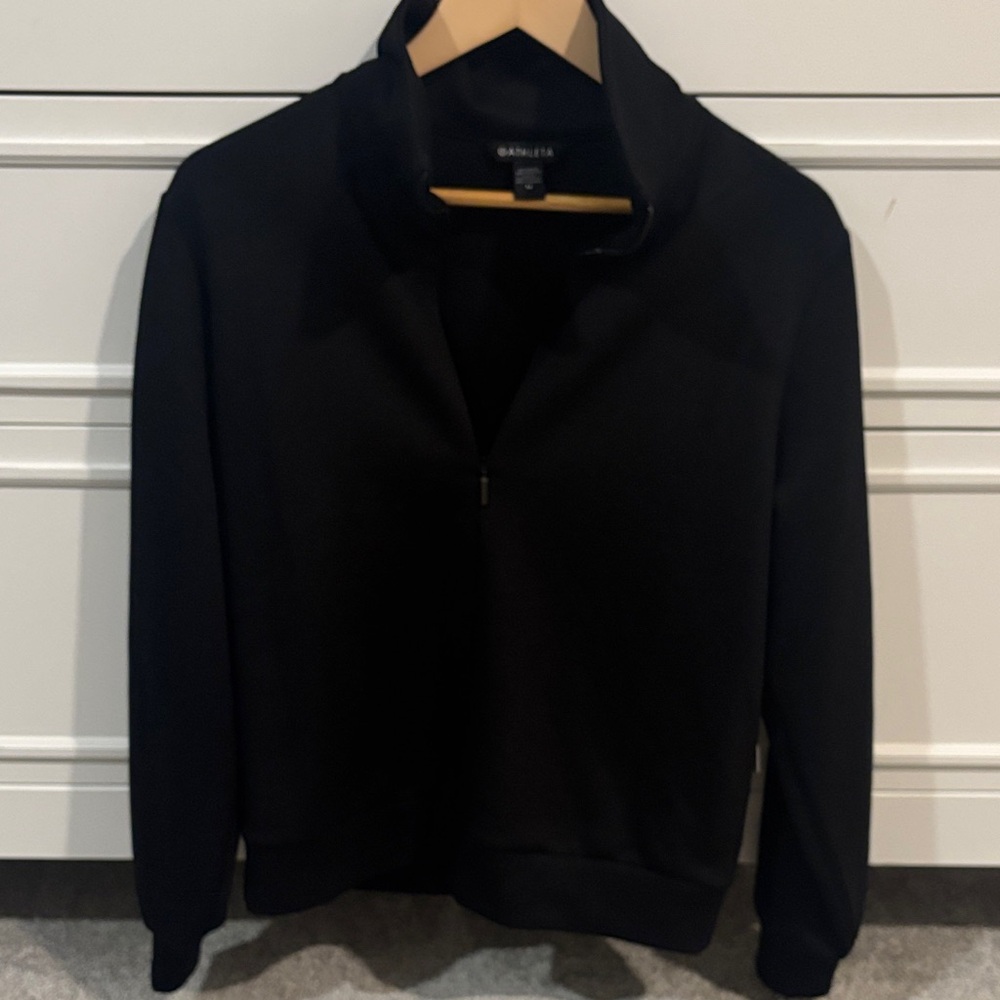 NWT Athleta Women’s 1/4 Zip Up Black Sweatshirt Top